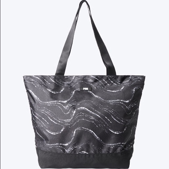 PINK Victoria's Secret Handbags - 💕VS PINK 2020 BLACK MARBLE WEEKENDER TOTE BAG